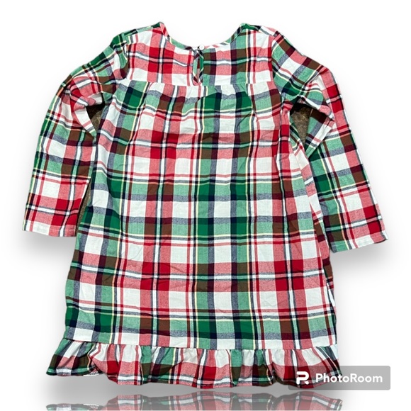 Girls Christmas Red Green Plaid Holiday PJ's Nightgown Winter sz 10-12 Jammies - Picture 2 of 3
